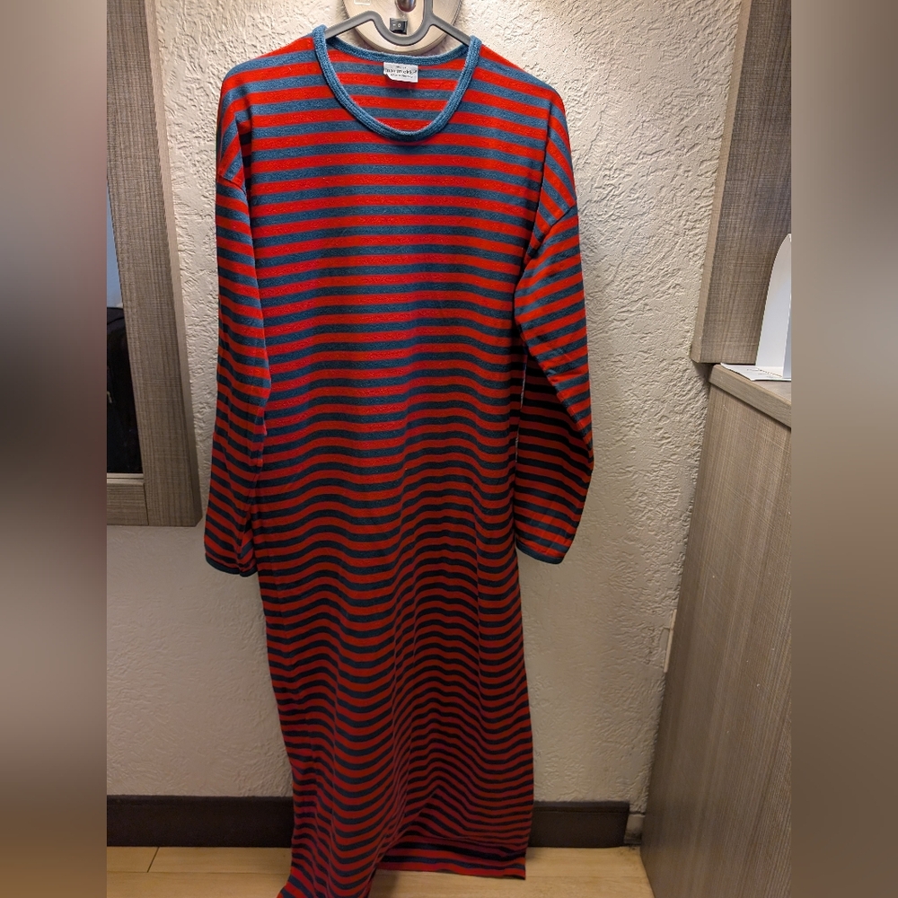 MARIMEKKO Red and Black Striped Long Dress